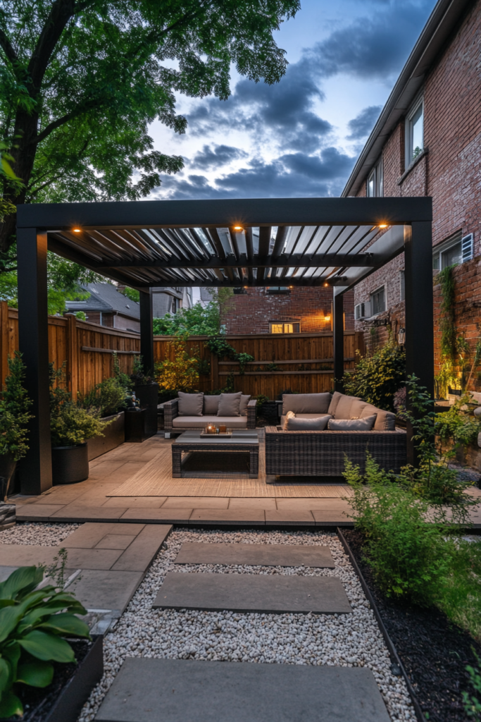 19. Smart Pergola with Adjustable Roof