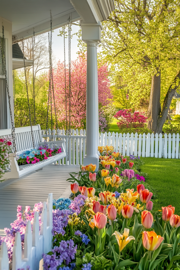 19. Surround the Porch with Flower Beds
