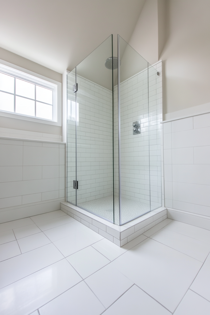 2. Frameless Glass Shower Enclosure