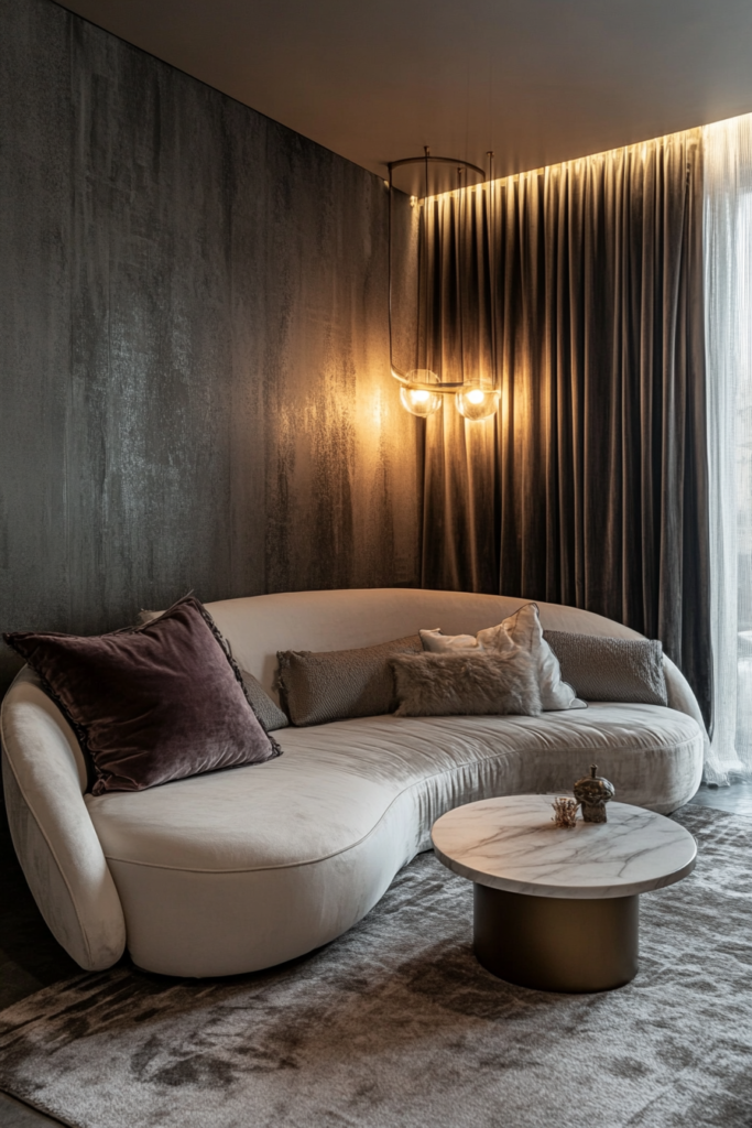 20. Curved Couch for a Modern Touch