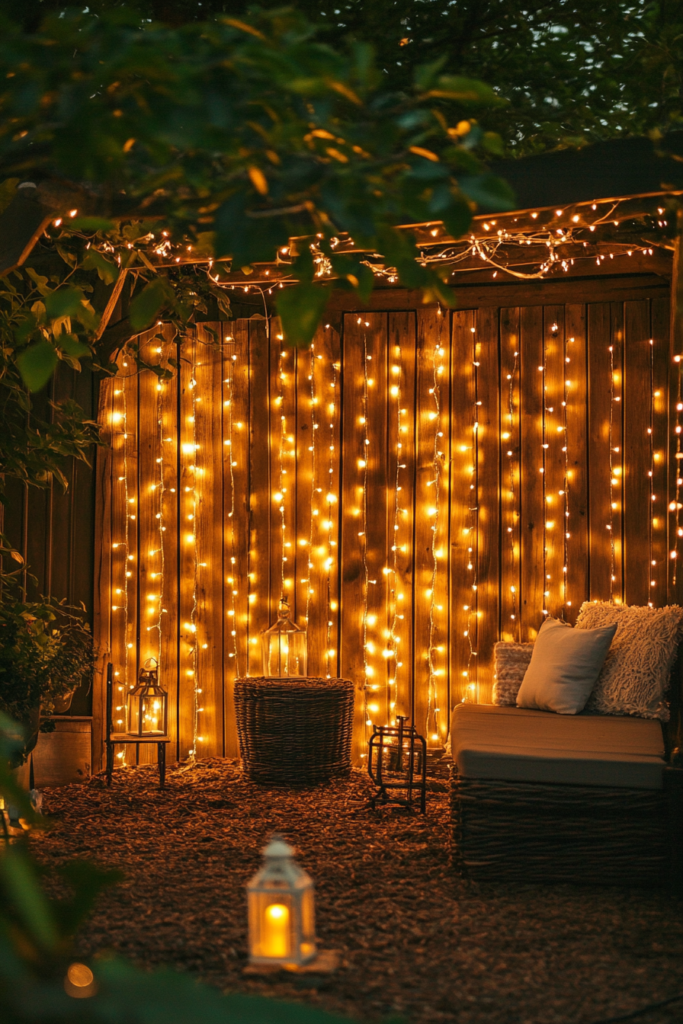 21. Fence with Fairy Lights