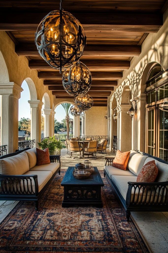 23. Decorative Outdoor Chandeliers for a Rustic Touch
