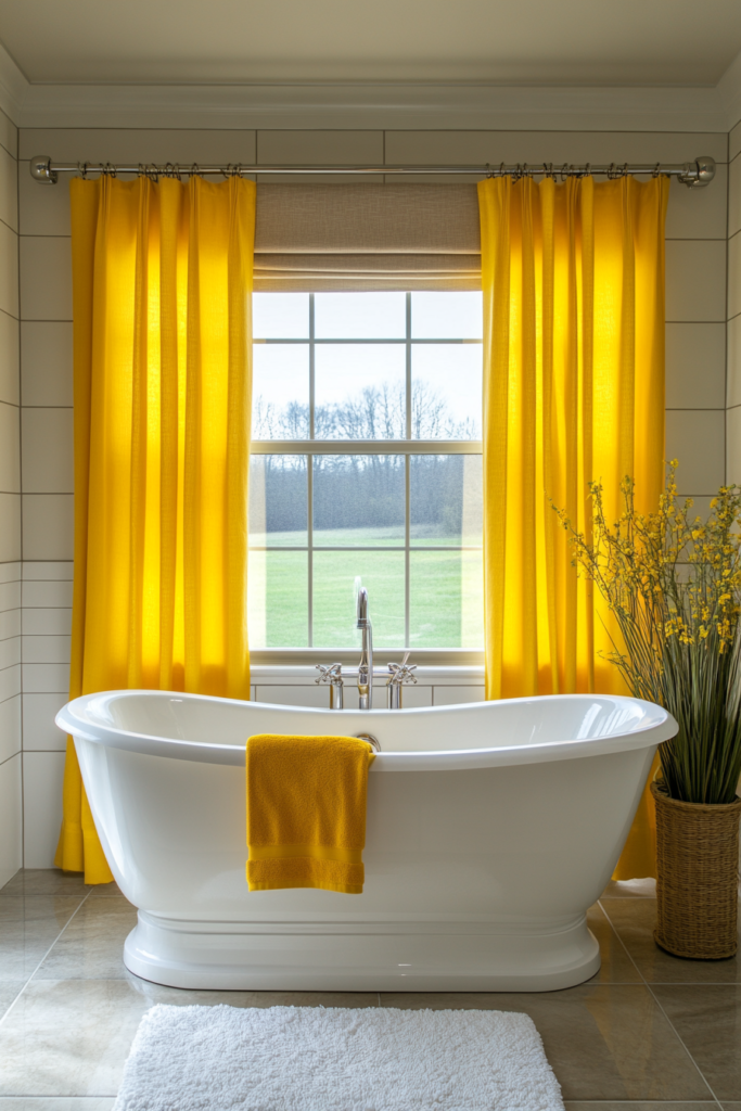 24. Bright Yellow Window Treatments