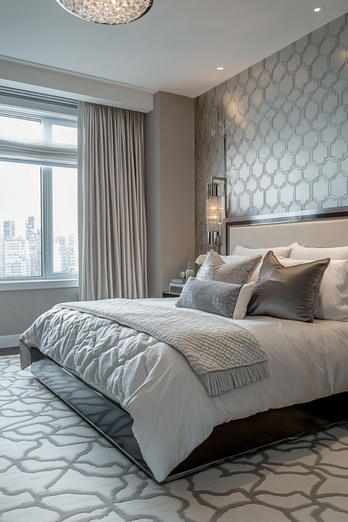 24. Subtle Silver Geometric Patterns for Modern Elegance