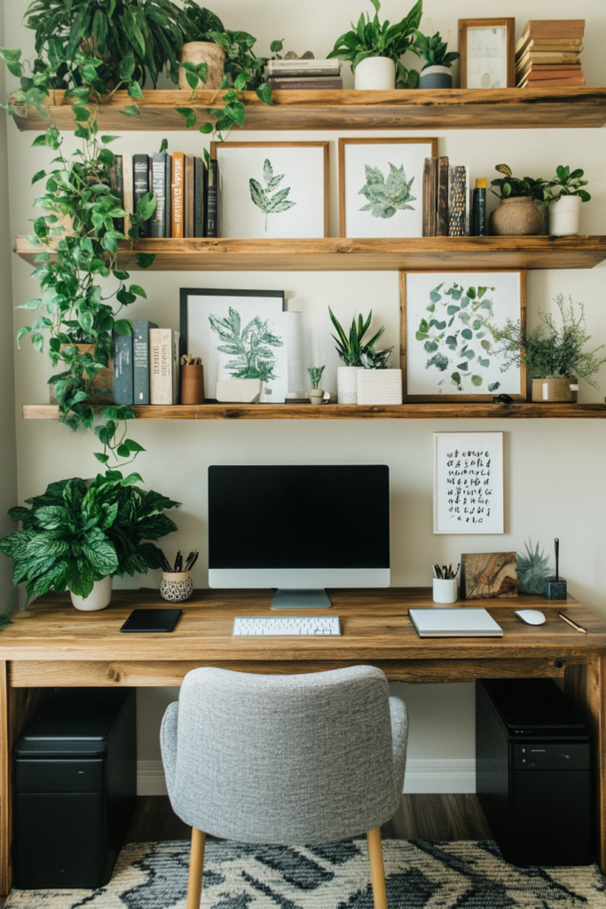 4. Wall-Mounted Plant Shelves