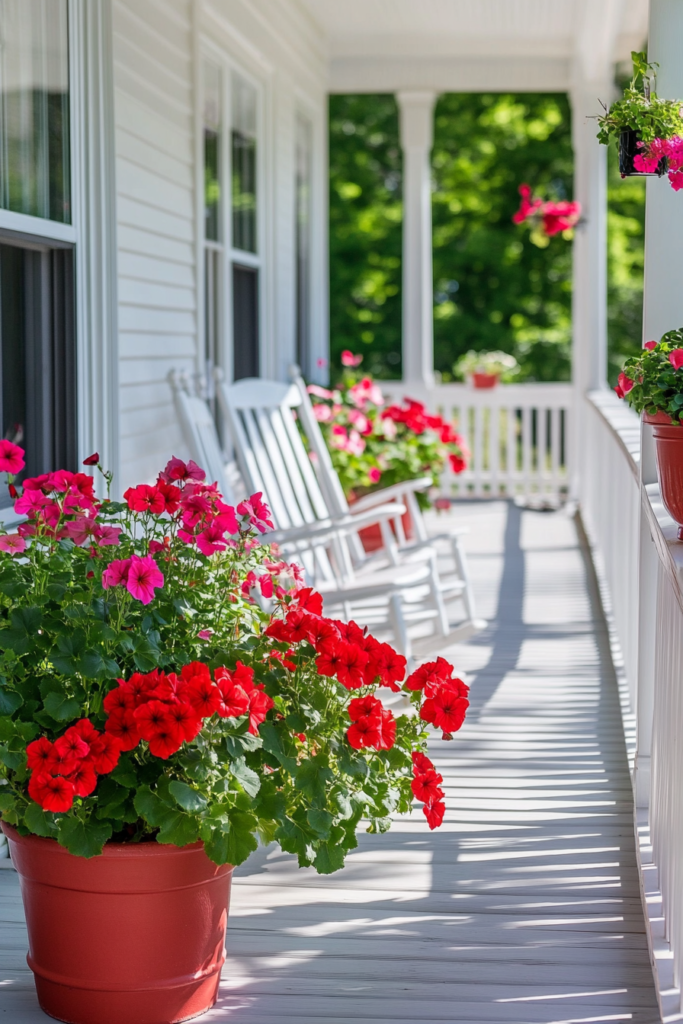 5. Add a Pop of Color with Geraniums