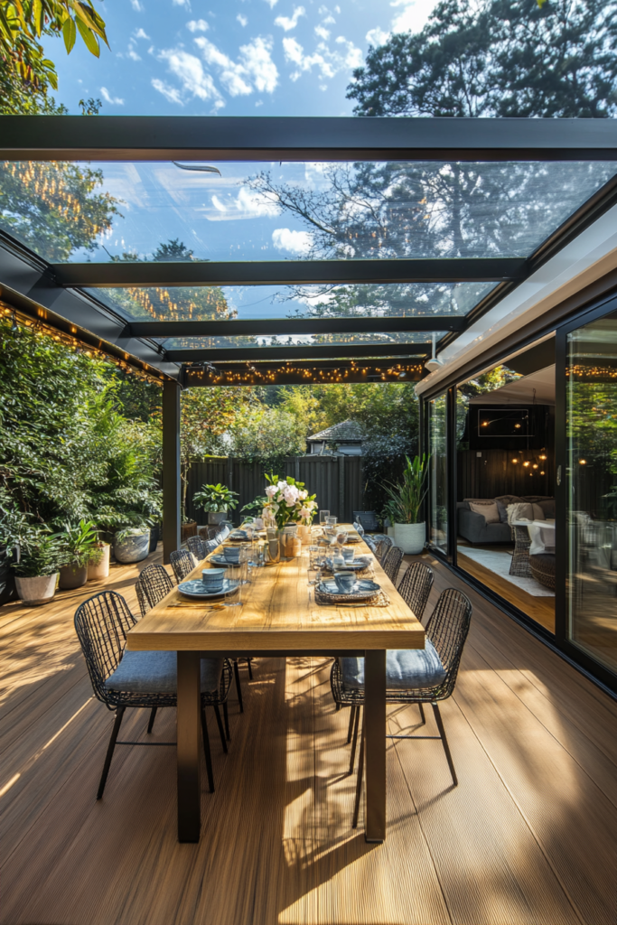 5. Glass-Roof Pergola