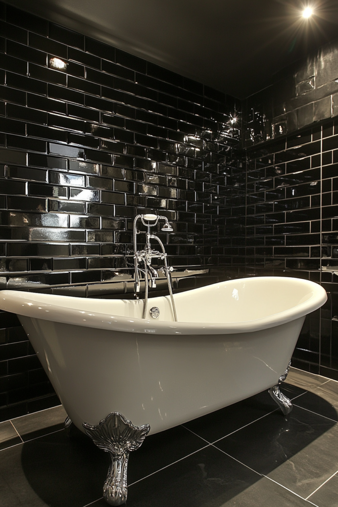 5. Glossy Black Tiles