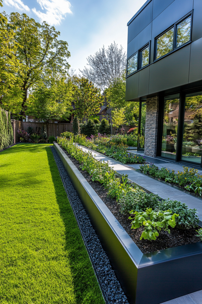 5. Metal Garden Edging for a Modern Appeal