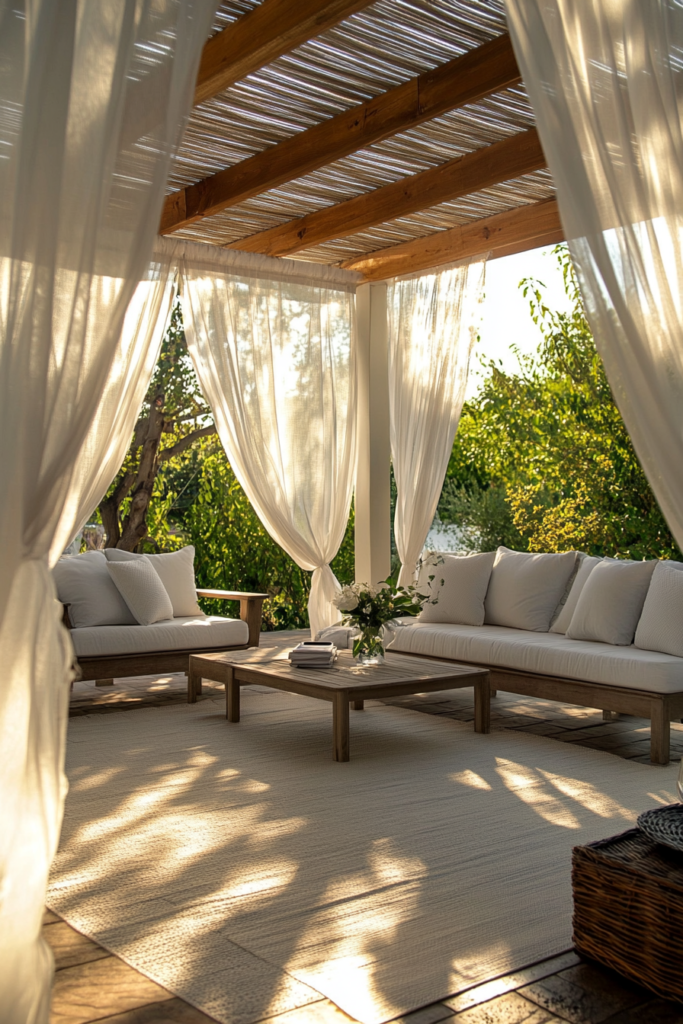 6. Add Sheer Curtains for Shade and Privacy