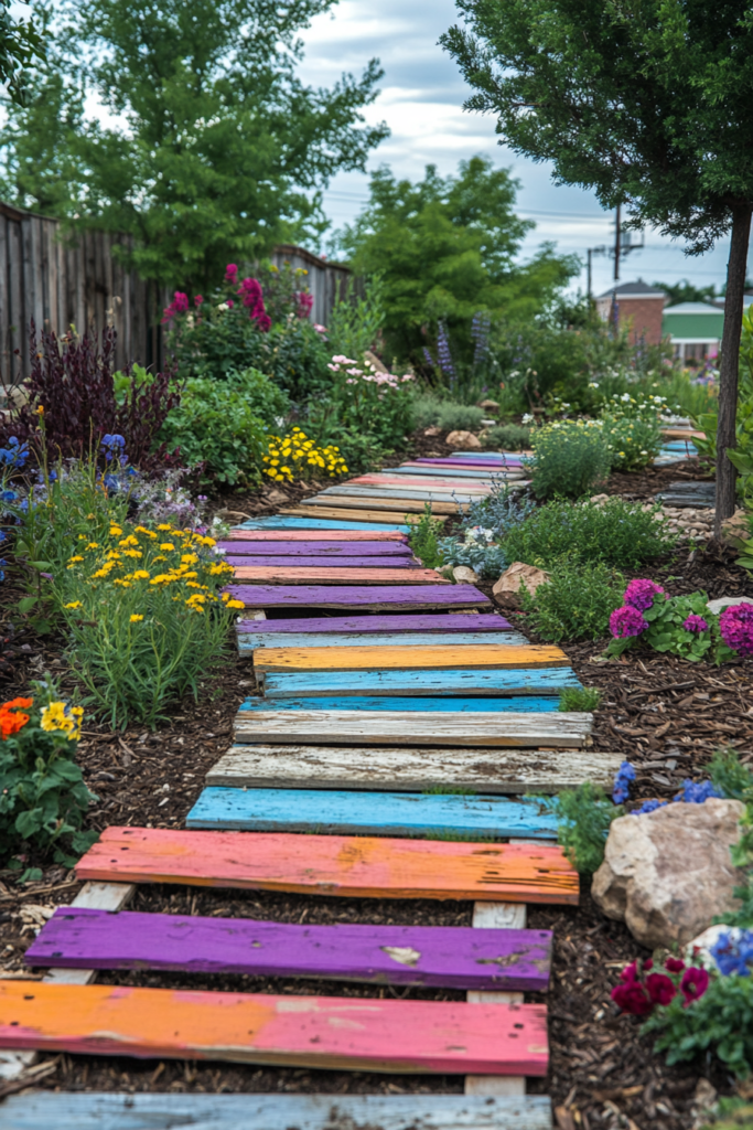 6. Upcycled Pallet Wood Edging