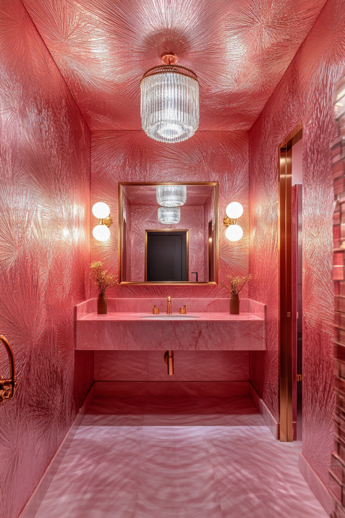 7. Pink Glam with Metallic Accents