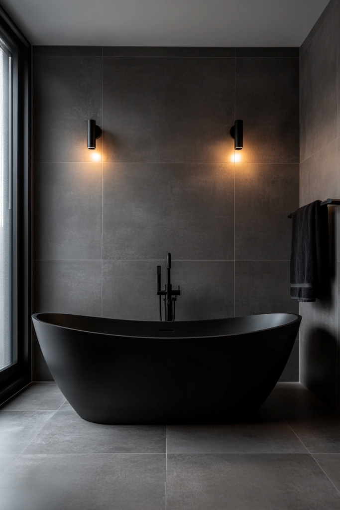 8. Black Bathtub for a Luxe Look