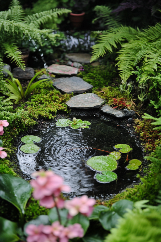 8. Water Feature Fairy Garden