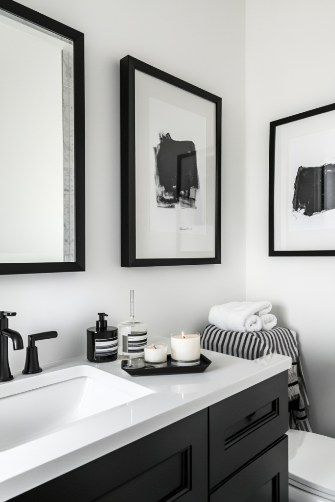 9. Monochrome Artwork and Decor