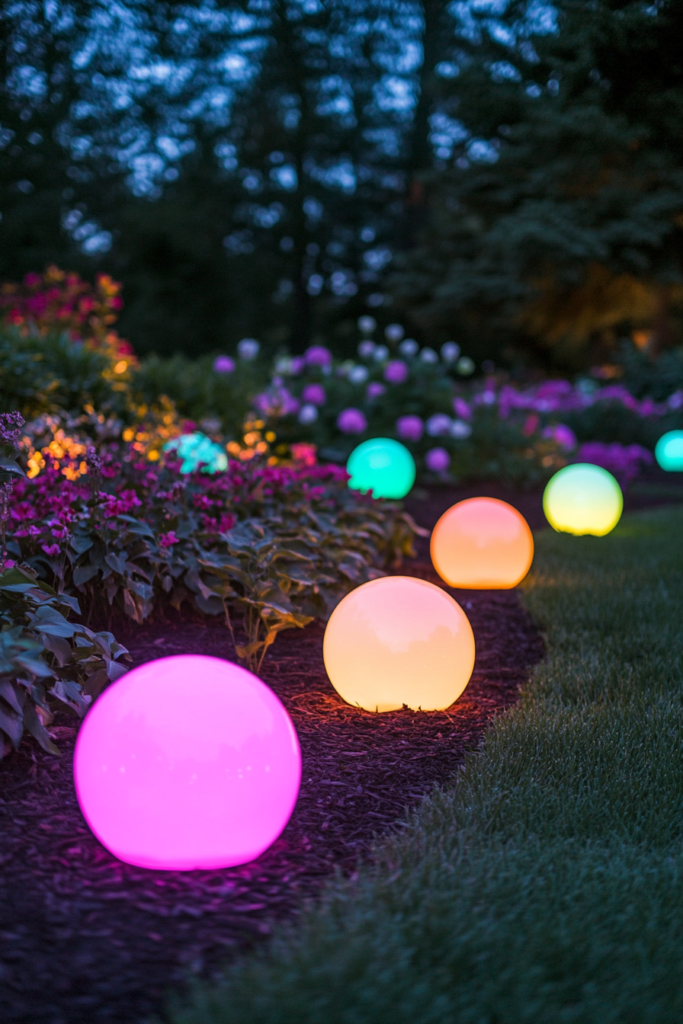 9. Solar Garden Orbs: Playful and Stylish