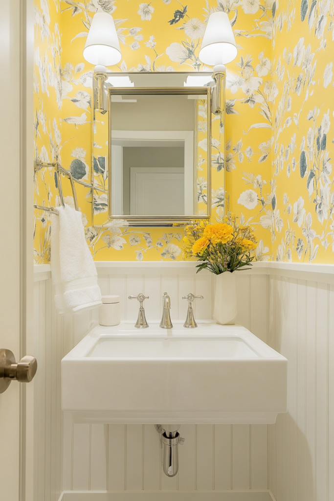Yellow Wallpaper with Playful Patterns