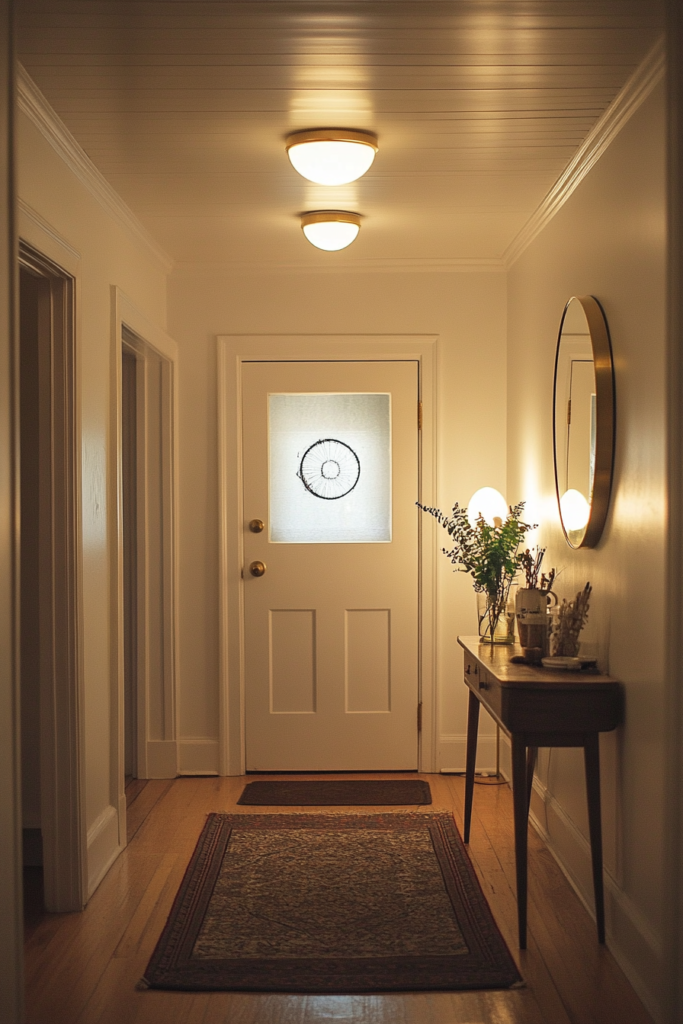 2. Warm Welcome with Flush Mount Lights