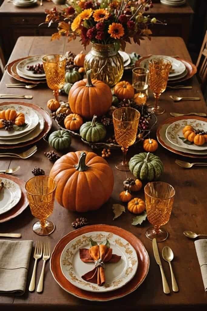 18 Cozy Fall Stylish Pumpkin Dining Table Decor Ideas - Home Decor Goals