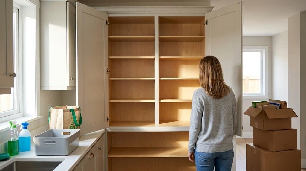empty pantry before organizing declutter and sort items