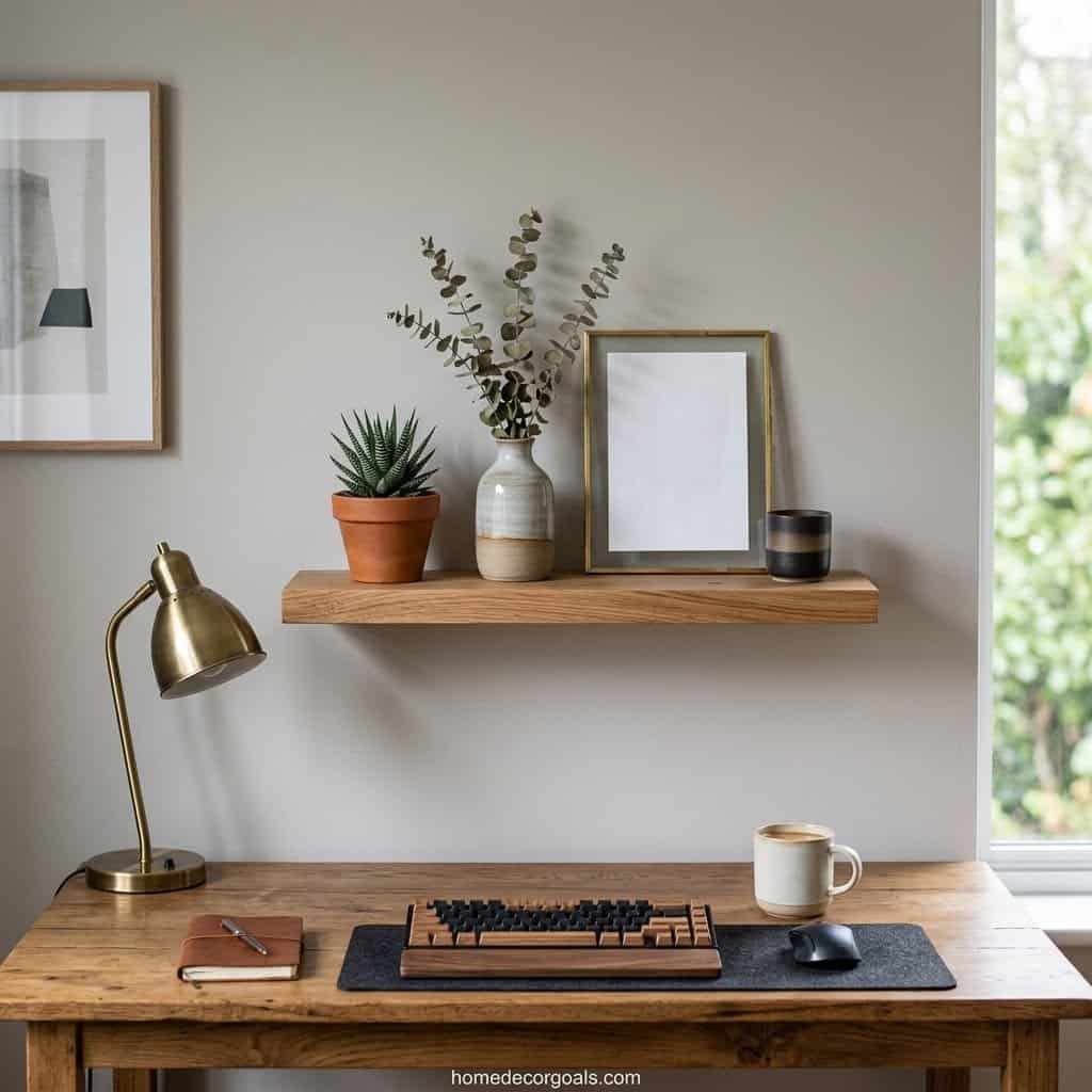 Floating Shelves for Extra Desk Storage