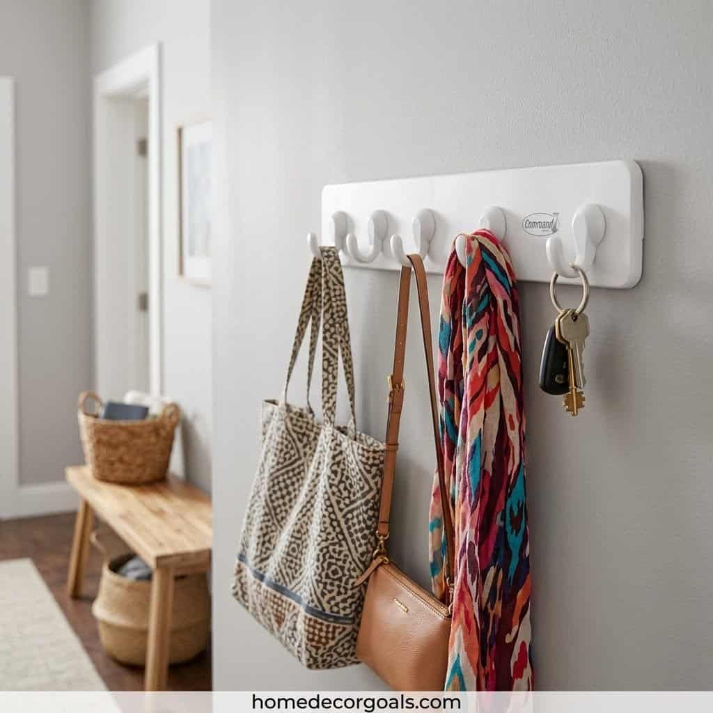 Command Hook Storage Ideas for Dorm Rooms