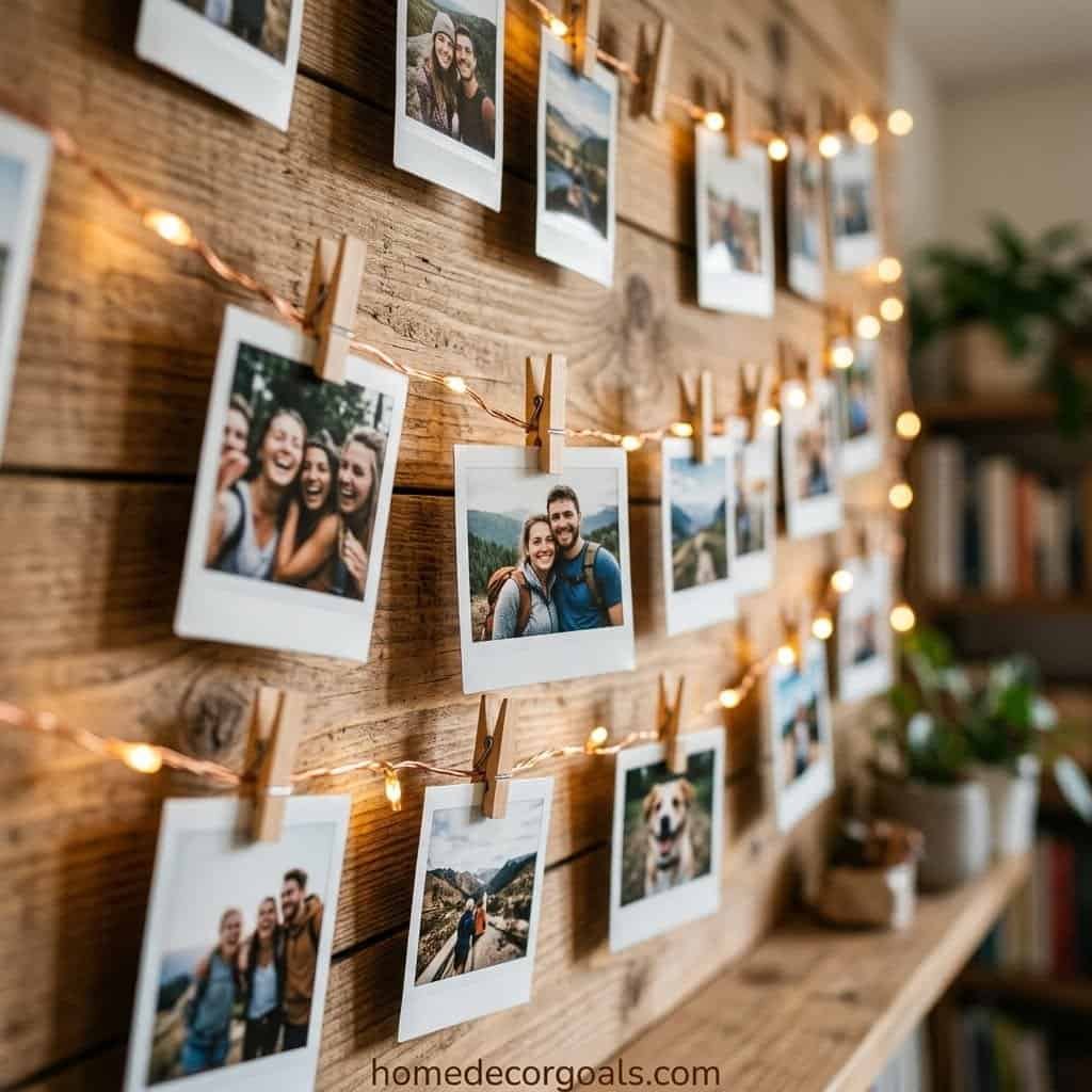 Creative Photo Wall Ideas With Fairy Lights