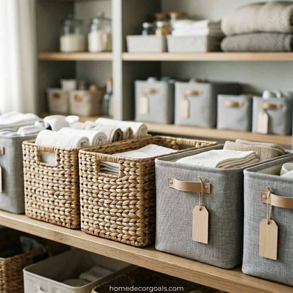 Matching Storage Bins for a Cleaner Dorm