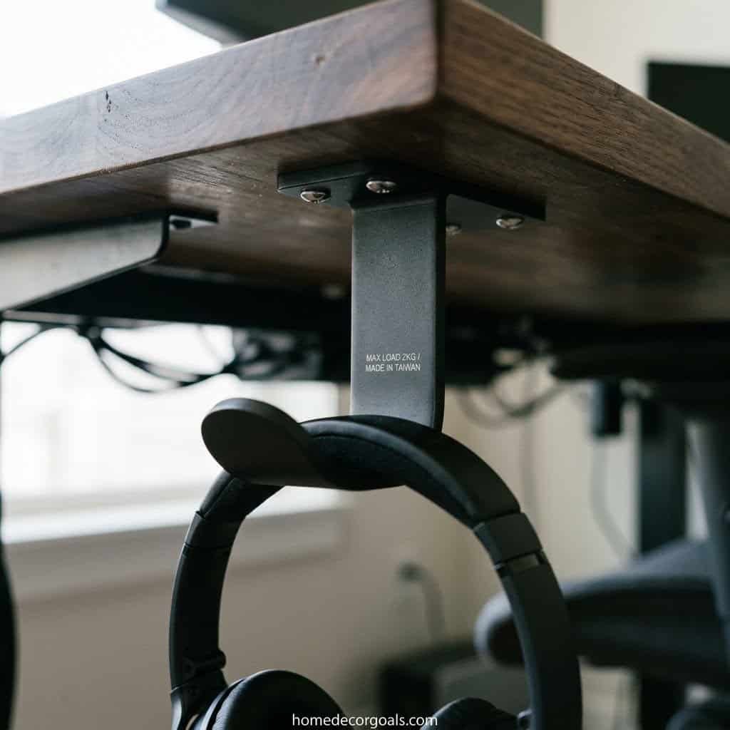 Under-Desk Headphone Storage Ideas