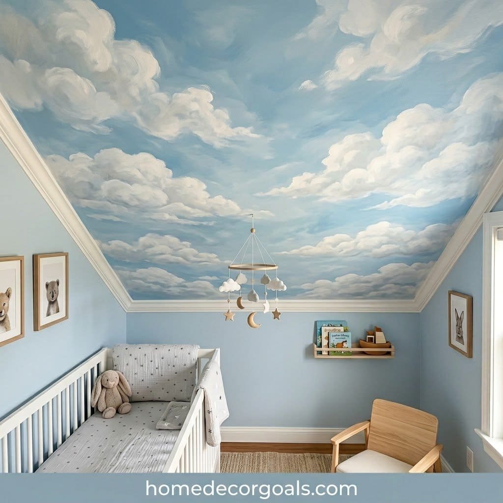 Dreamy Cloud-Themed Nursery Ceiling Ideas